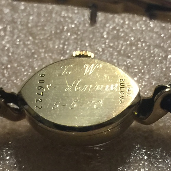 1960s-1970s Vintage Solid 14K Diamond Bulova Watch main image 7